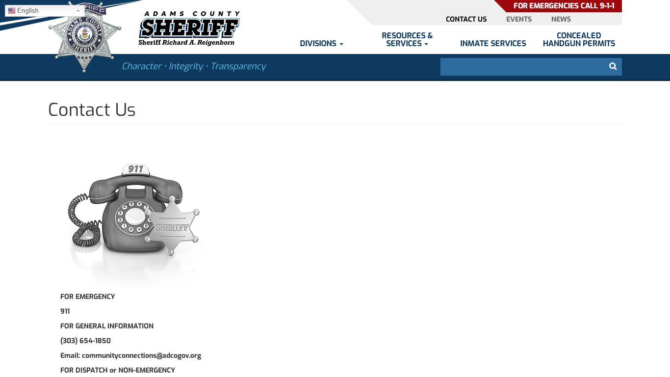 Contact Us | Adams County Sheriff's Office